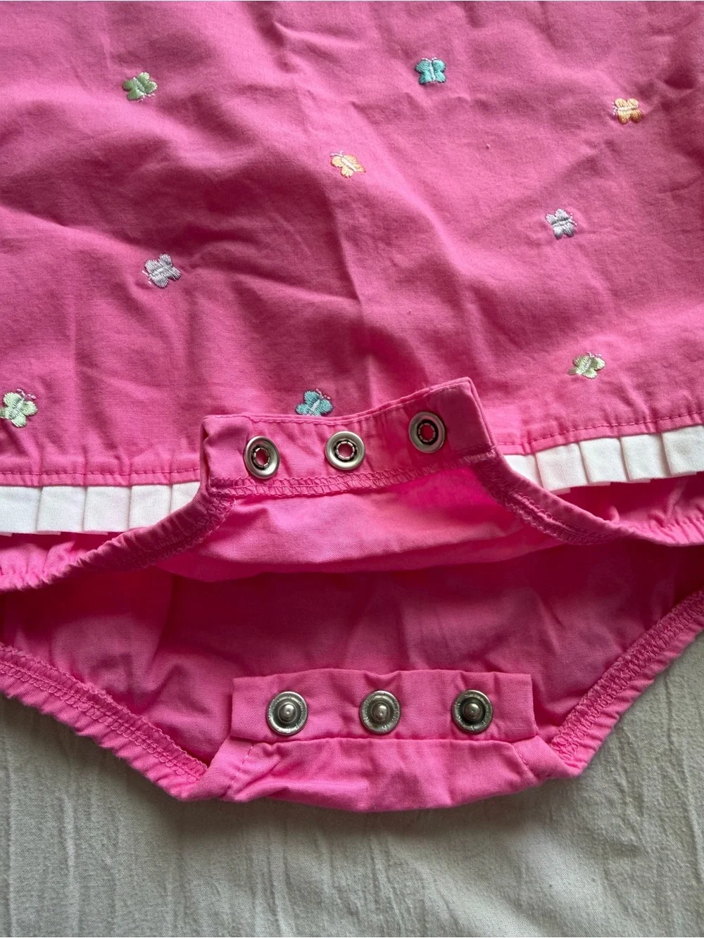 Carter's Pink Embroidered Baby Girl Sundress Romper 100%‎ Cotton